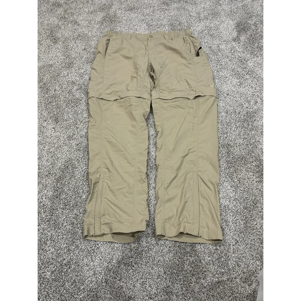 The North Face Mens Convertible Hiking Pants Khaki Tan Zip Off Ripstop Cargo